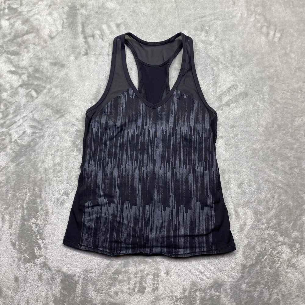 Lululemon Ace Tank Scratch Match‎ Black Multi Racerback Tank Top Womens XS